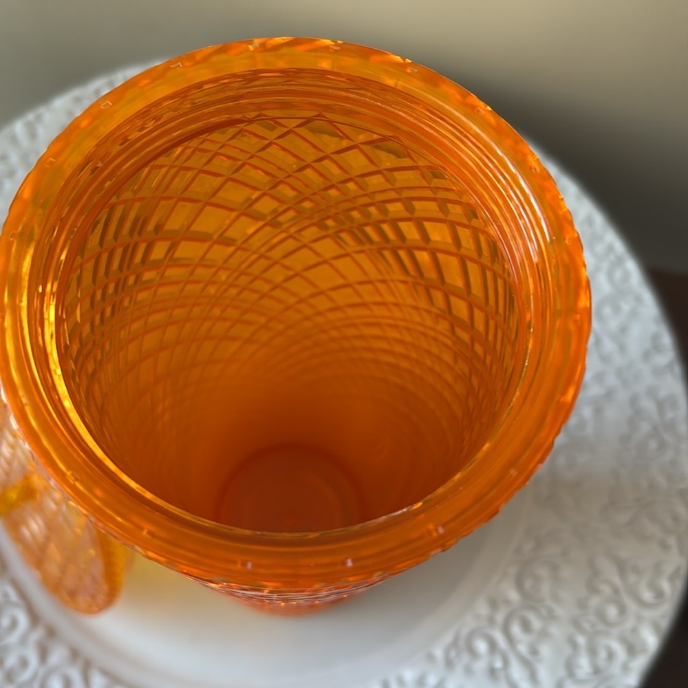 NWT Starbucks Orange Textured Ombré Tumbler with Straw - Picture 4 of 5